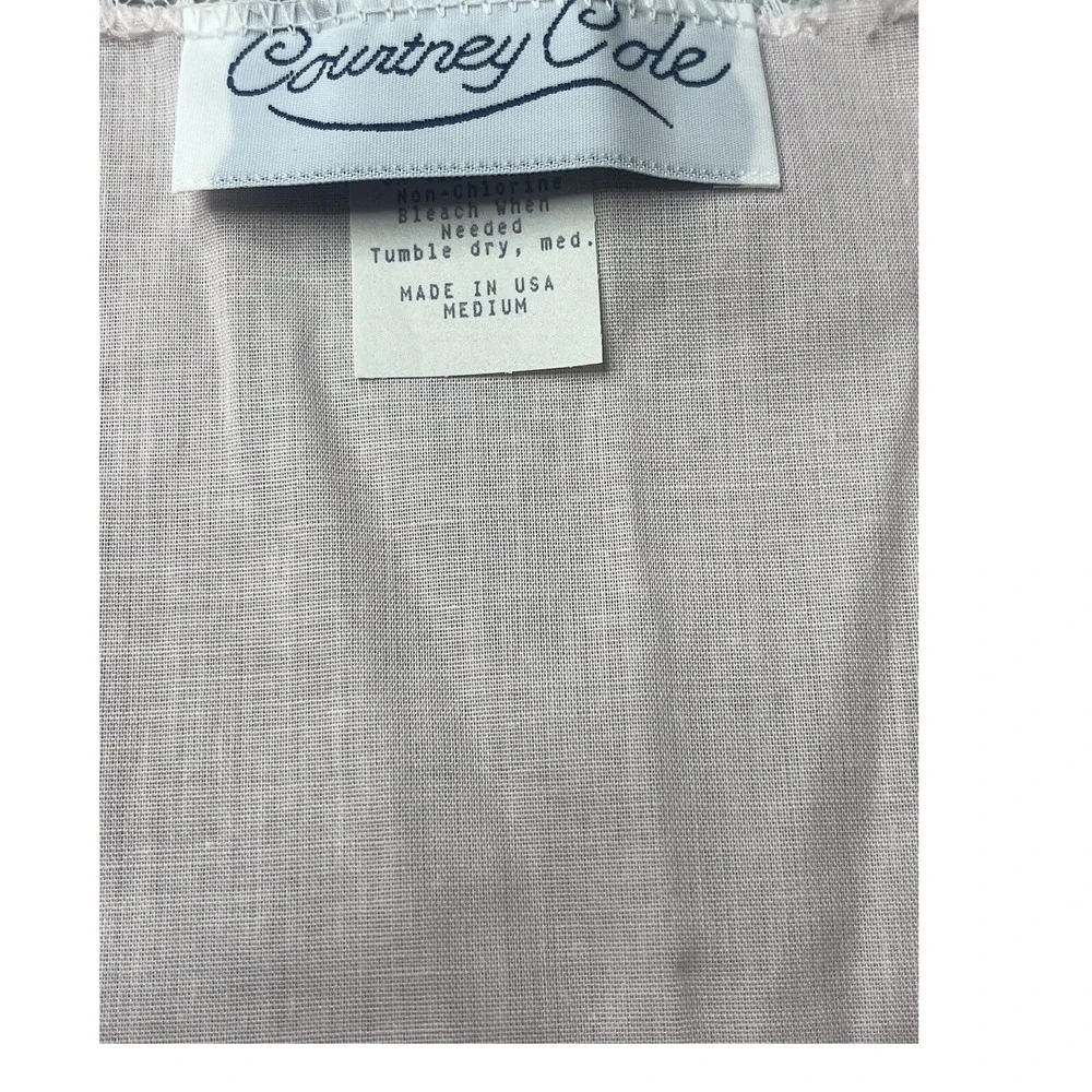Courtney Cole Vintage‎ Pink Nightgown Embroidered Lace Pintuck Cotton Blend M